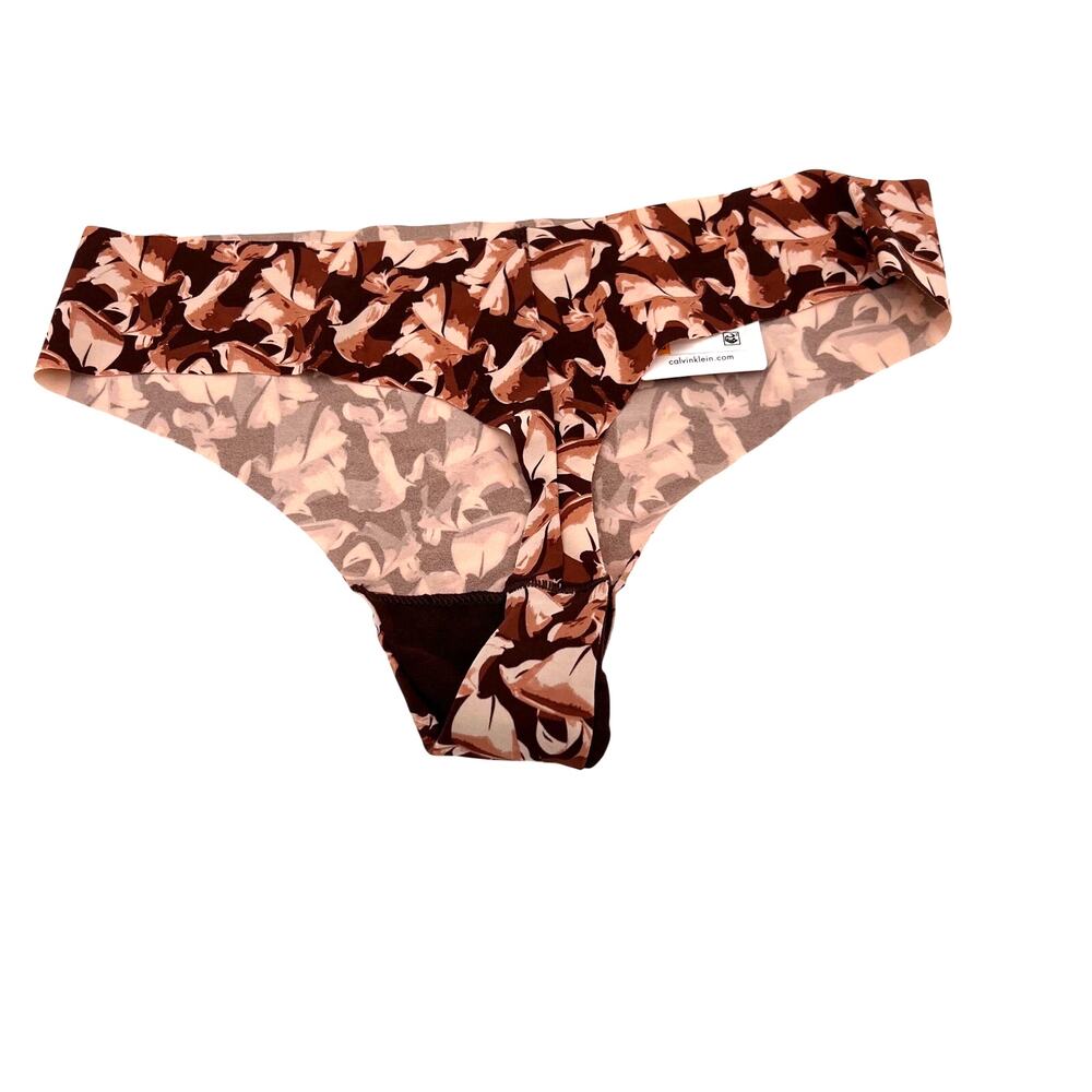 Calvin‎ Klein Thong Womens Small Underwear Brown Panites NEW - Picture 2 of 3